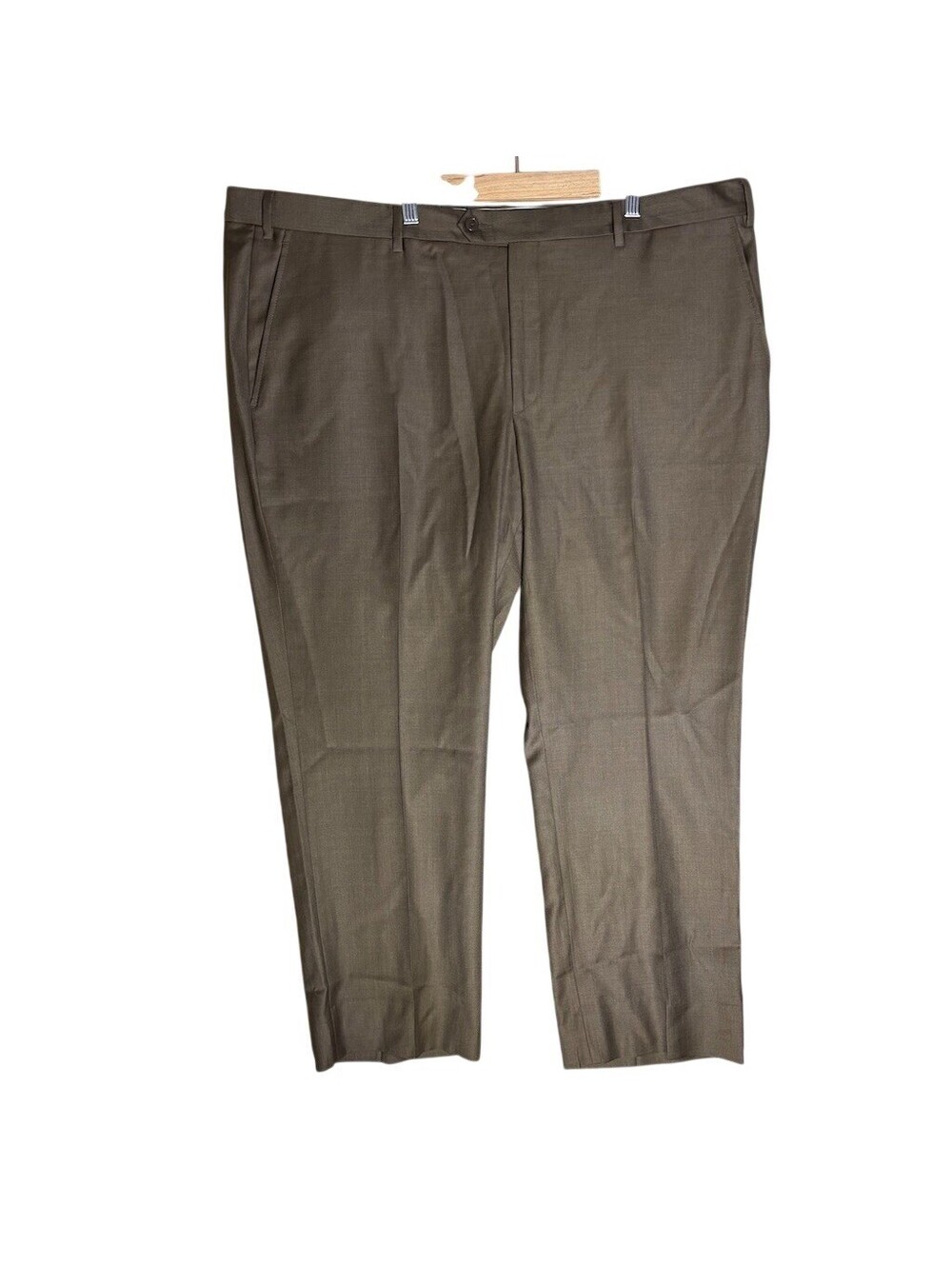Santorelli ROMA Dress Pants Mens 44x38 Tobacco Brown Classic Fit Flat